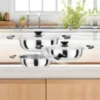 Chaozhou Hufa Three-piece milk pot set, colorful household one-piece stainless steel soup pot set manufacturer wholesale kitchenware Specification image